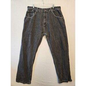 Ubug Mens Relaxed Straight Jeans Black Contrast Stitch Flap Pocket 40x34 2720